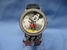 WOMAN DISNEY MICKEY MOUSE WITH CHARMS WATCH by MZB NEW BATTERY WORKING WELL