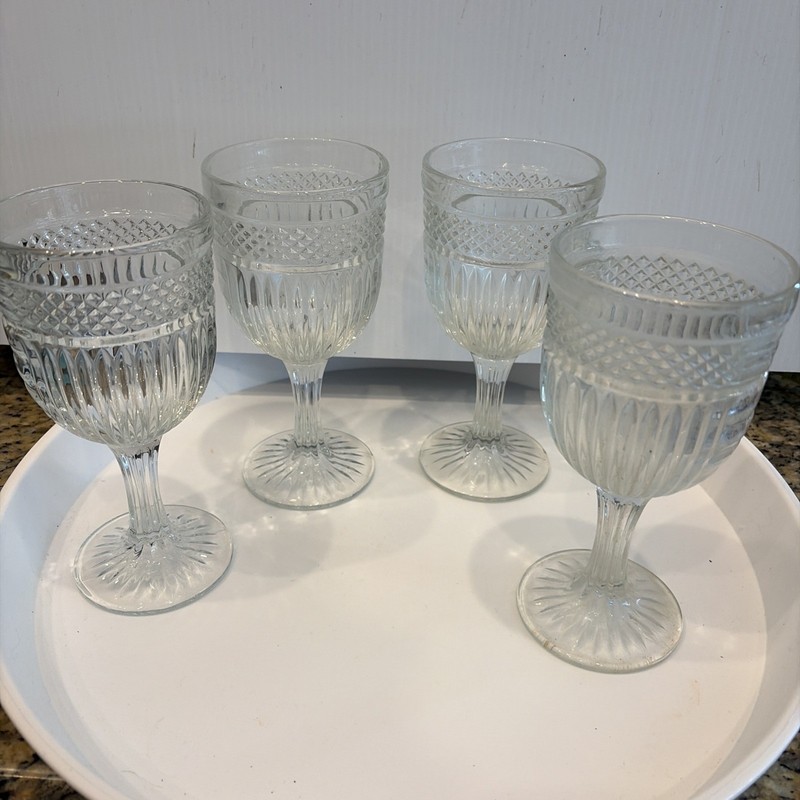 LIBBEY RADIANT WATER GOBLETS LOT OF 4