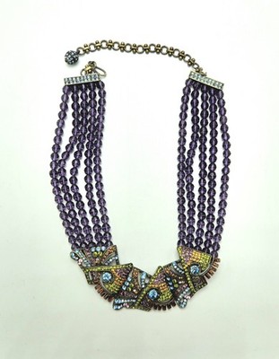 Heidi Daus Signed Purple Amethyst Egyptian Revival Necklace