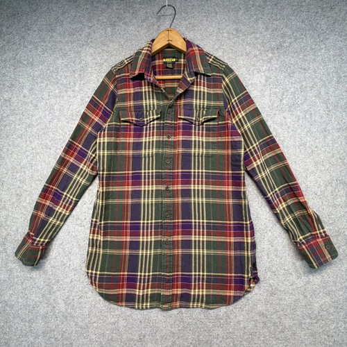 RRL, Vintage RRL Rugby Ralph Lauren Flannel Shirt Womens Size 6 Red Blue Plaid