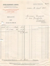 1923 ETS LABINAL A SAINT OUEN - M. EMARD A POITIERS