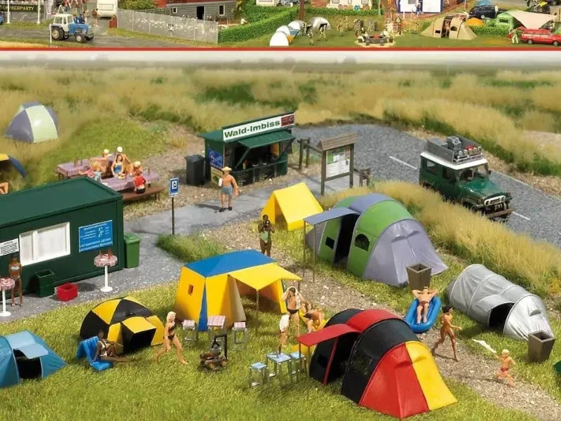 Busch 6044 Diorama Camping HO 1/87 : Détail et Réalisme