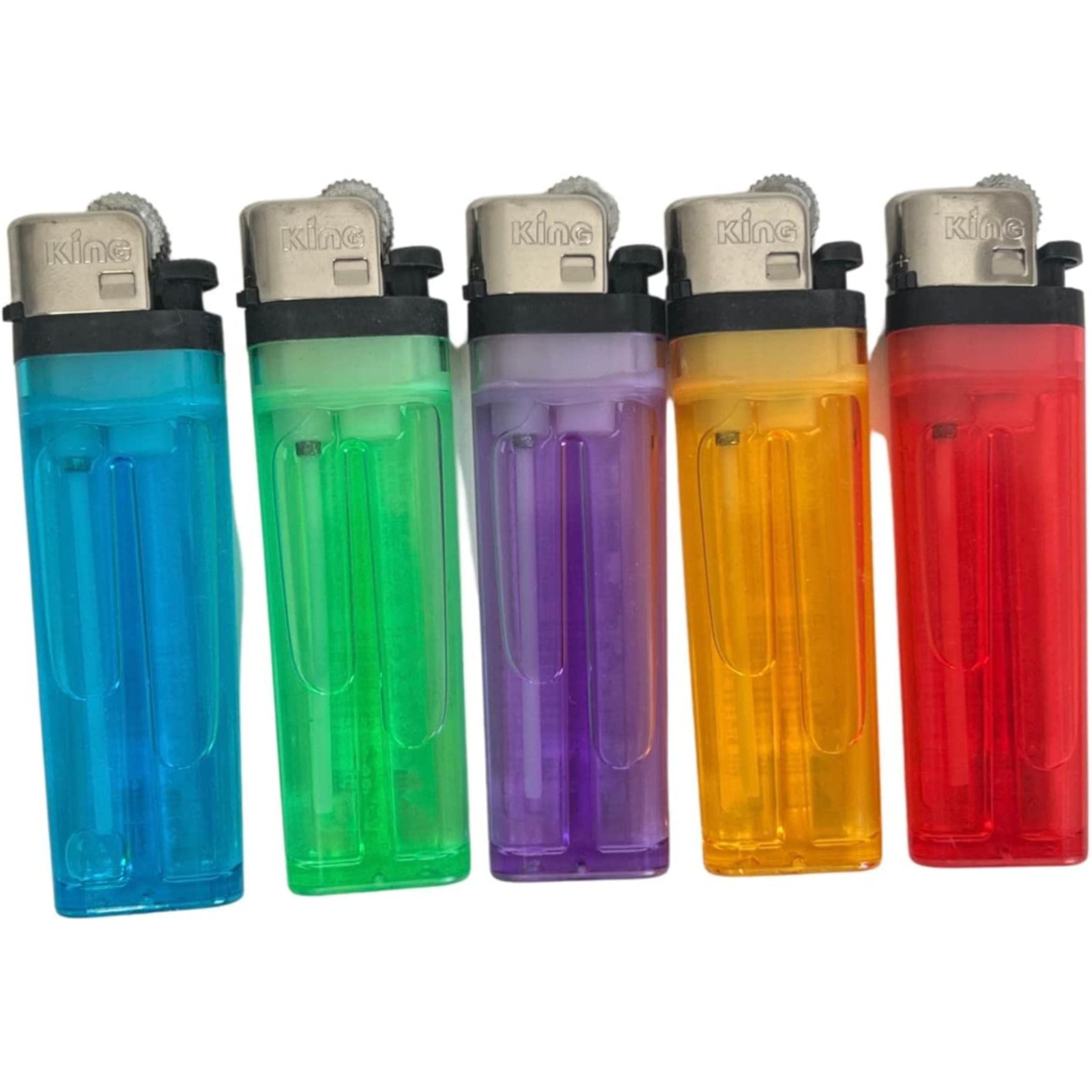 King Classic Disposable Butane Lighters Assorted Colors (100 Count) 2 Pack