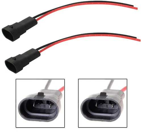 Wire Pigtail Male 9006 HB4 Two Harness Head Light Replace Connector Plug Adapter - Picture 2 of 12
