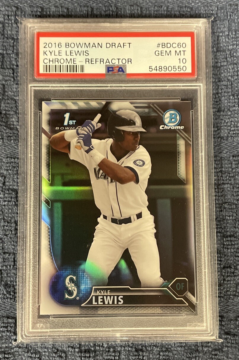 2016 Bowman Draft Kyle Lewis Chrome - Refractor Rookie RC #BDC60 PSA 10 GEM MT