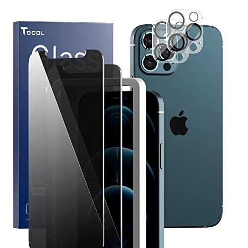 TOCOL 4 Pezzi Privacy Pellicola Protettiva Compatibile con iPhone 12 PRO (c5L)