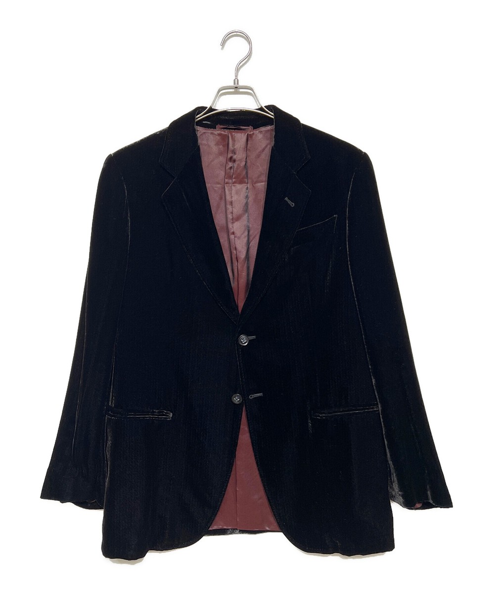 ARMANI COLLEZIONI velor tailored jacket Size: 50 Black Men 1F93Q0 