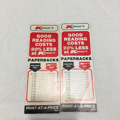 Vintage Kmart advertising good reading cost less paperback price list bookmarks