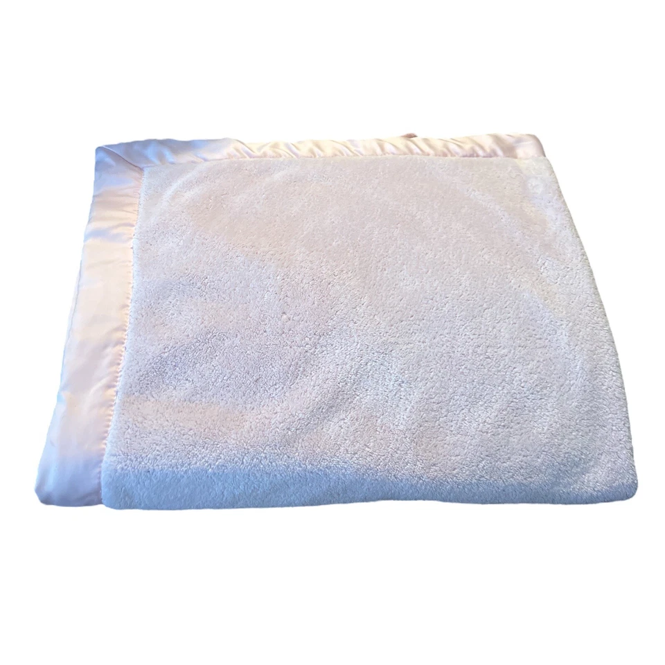 Manta de bebé de felpa gruesa Baby Gap rosa niña satinado 35x31 Foto 3 de 4