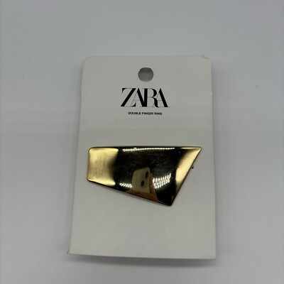 Zara Double Plaque Fingerring Gold Damen Neu 1856/026 One Size