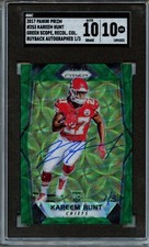 2017 Panini Prizm Kareem Hunt Green Scope Autographed (#253) (#1/3) (SGC 10)