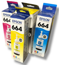 BRAND NEW Epson 664 /774 Color Ink Genuine Cyan Magenta Black Yellow Expired