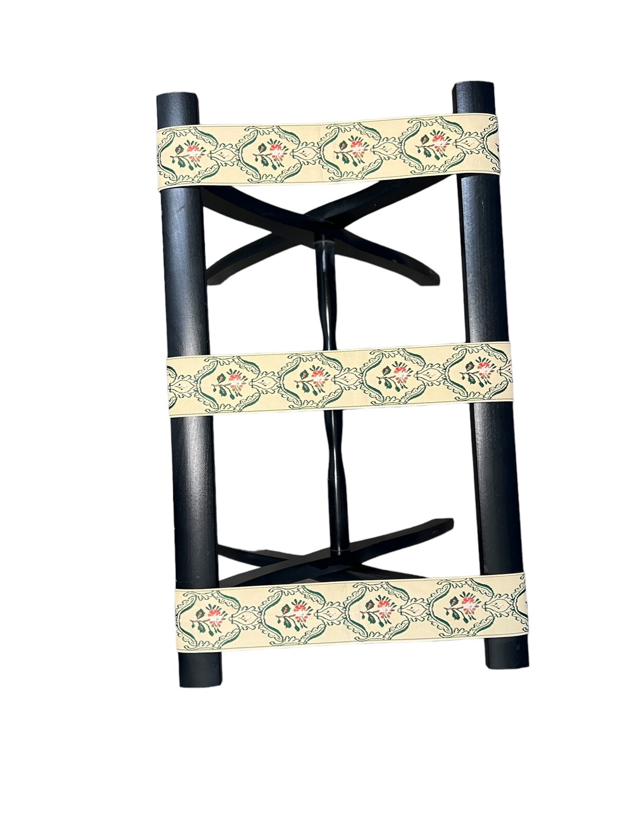 Scheibe Black Wooden Folding Luggage Suitcase Rack w/ Tapestry Straps VINTAGE eBay