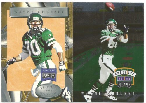 (9) 1996 PLAYOFF WAYNE CHREBET ABSOLUTE WHITE #106 TROPHY ROOKIE #45 JETS - Picture 1 of 1