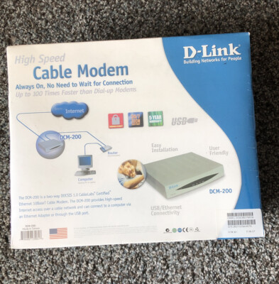 D-Link DCM-200 USB/ Ethernet Base-T Cable Modem - NEW/Sealed