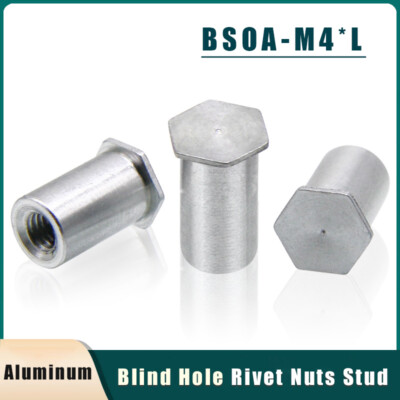 BSOA-M4 Aluminium Nietmutter Säulenmuttern Sacklochnieten Sechskantkopf Rivnut