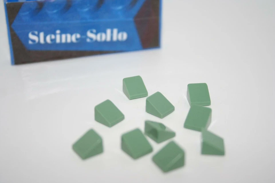 Lego (c) 10x Dachstein 1x1 - Slope 45grad - 54200 - sandgrün - green