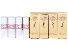 YSL YVES SAINT LAURENT LOVESHINE 44 NUDE LAVALLIERE .04oz x 4 MINI LIPSTICKS