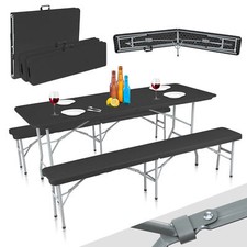 Strattore Table et Bancs de Jardin Pliant Table Camping Picnic Pliable Plastique