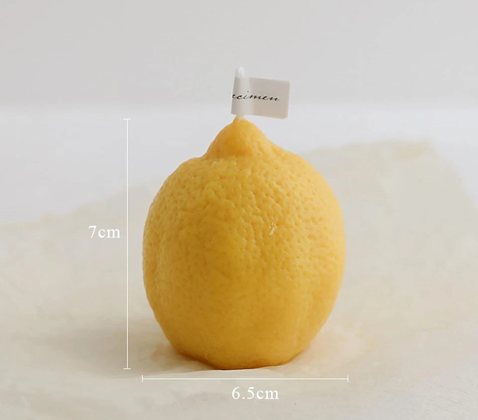 Lemon Shaped Scented Candle,100G Fruit Aroma Soy Wax Decorative Candle for Table - image 3 of 4