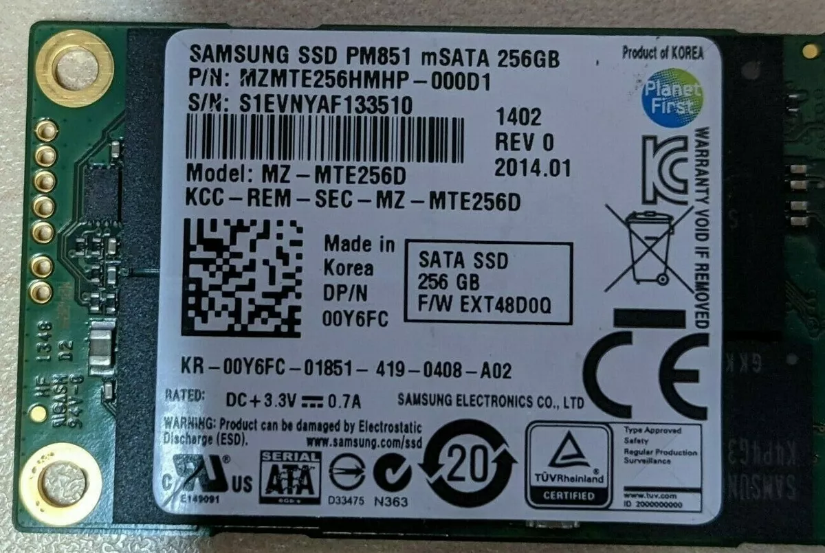 Samsung ssd pm851 256 deals gb