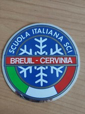 Figurina Adesivo Sticker Vintage Scuola Italiana Sci Breuil Cervinia BIG 13,5 cm