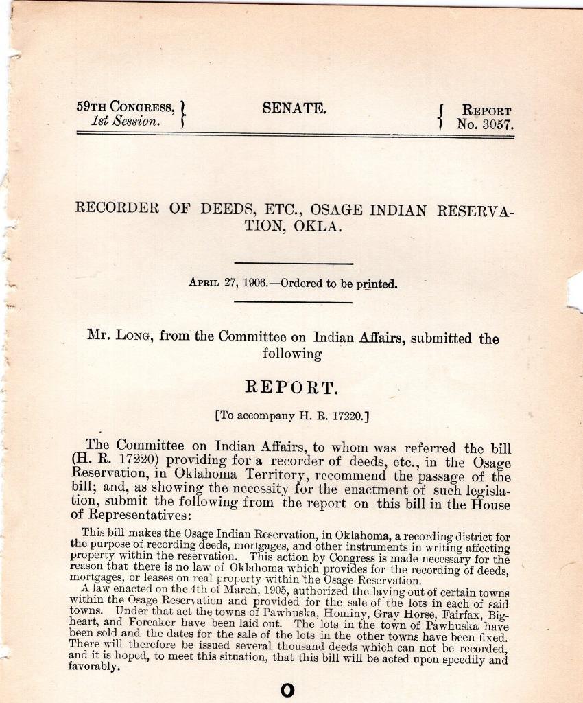 Recorder of Deeds on Osage Indian Reservation eBay