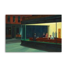 Impresión de póster de pintura de pared arte en lienzo Nighthawks de Edward Hoppers Chicago