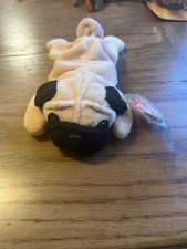 TY Beanie Baby 1996 "Pugsly" Retired 1999 - with Multiple Errors