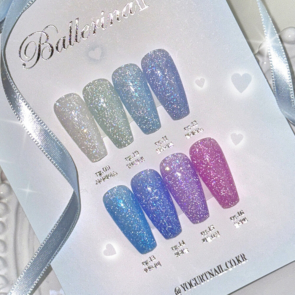 Vernis à Ongles Gel Yogurt 'Ballerina 2' Pailleté Réfléchissant - 8 Couleurs K-Beauty