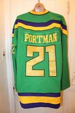 CCM Vintage Hockey Mighty Ducks Dean Portman #21 Jersey Fight Strap Mens Size 52