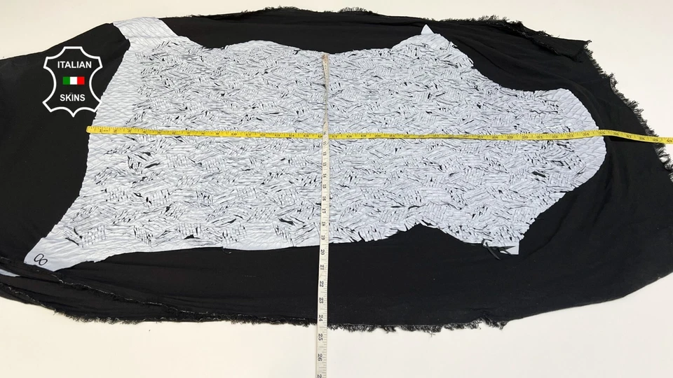 LIGHT GRAY TEXTURED Soft Italian Stretch Lamb leather 2 skins 10sqf 1.0mm #B6520 - Image 4 of 4