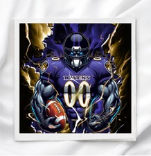 Baltimore Ravens Football Fabric Panel for Quilting Crafting Sewing NFL Fabric
