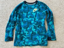 Nike Crewneck Sweatshirt Teal Turquoise Blue Green Kids Size Large