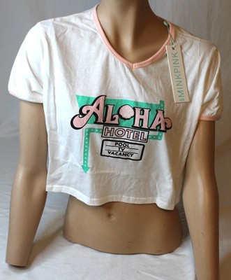 MINKPINK Sleep Women's Aloha Hotel Tee Shirt T Shirt Multi Large New NWT