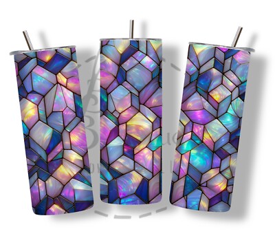 Watercolor Mosaic 20oz Skinny Tumbler 20oz stainless steel Hot or Cold Insulated