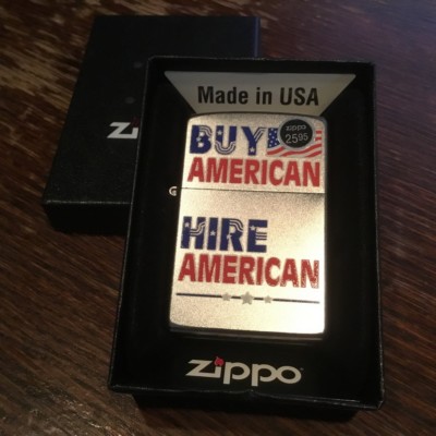 Zippo 205 BUY AMERICAN hire american USA flag Republican GOP Lighter