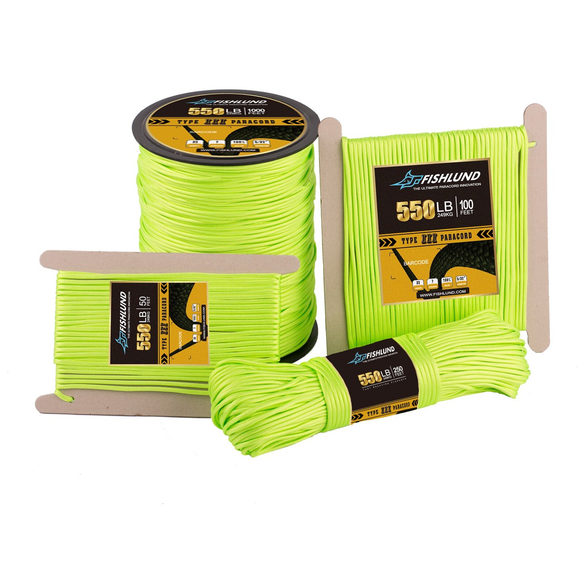Corde Parachute Phosphorescente 31m - Polyester Vert Brillant - Pour Survivalisme Et Artisanat
