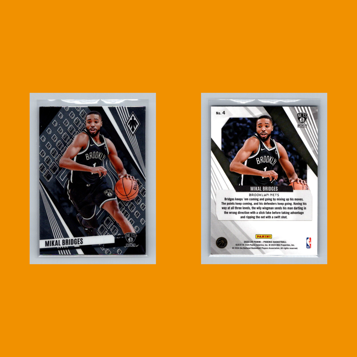 Mikal Bridges #4 2023 Panini Phoenix Brooklyn Nets Basketball Card