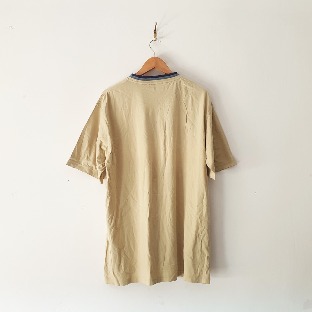 Fila vintage 90s retro Mens short sleeve T shirt big logo Yellow Mens Size XL