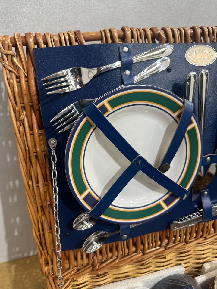 Optima John Lewis 4 Person Picnic Hamper Wicker Basket GC (AN_8569) eBay