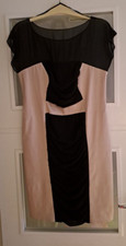Ben de Lisi Principles Black Oyster Shift Evening Party Silky Dress Size 16