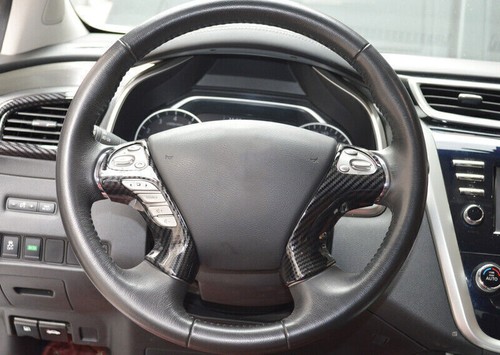 For Nissan Murano 2015-2021 Carbon Fiber ABS Steering Wheel Button Cover Trim 2* - Bild 5 von 20