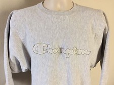 Vtg 90s Champion Logo Reverse Weave Sweatshirt S/M Heather Gray