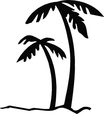 Palm Trees Decal Sticker  Car or Laptop Sticker 43 different colors available