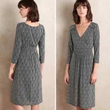 Anthropologie Maeve Galena 3/4 Sleeve Midi Dress