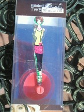 Slant tip Adorable 80's chic girl TWEEZERS nip