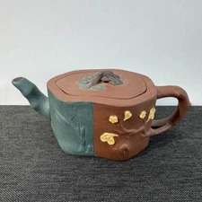 Antique Chinese Zisha Yixing Teapot Three Friends Of Winter Plum Bamboo Marked
