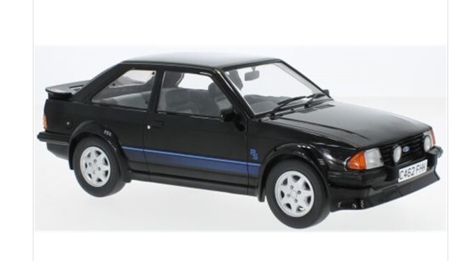 MODEL CAR GROUP FORD ESCORT MK3 RS TURBO BLACK 1985 1-18 SCALE 18420