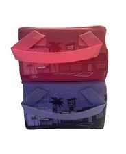 Trader Joe’s Mini Tote Bags (2) Bundle Pink And Lavender Valentine’s Day NWT